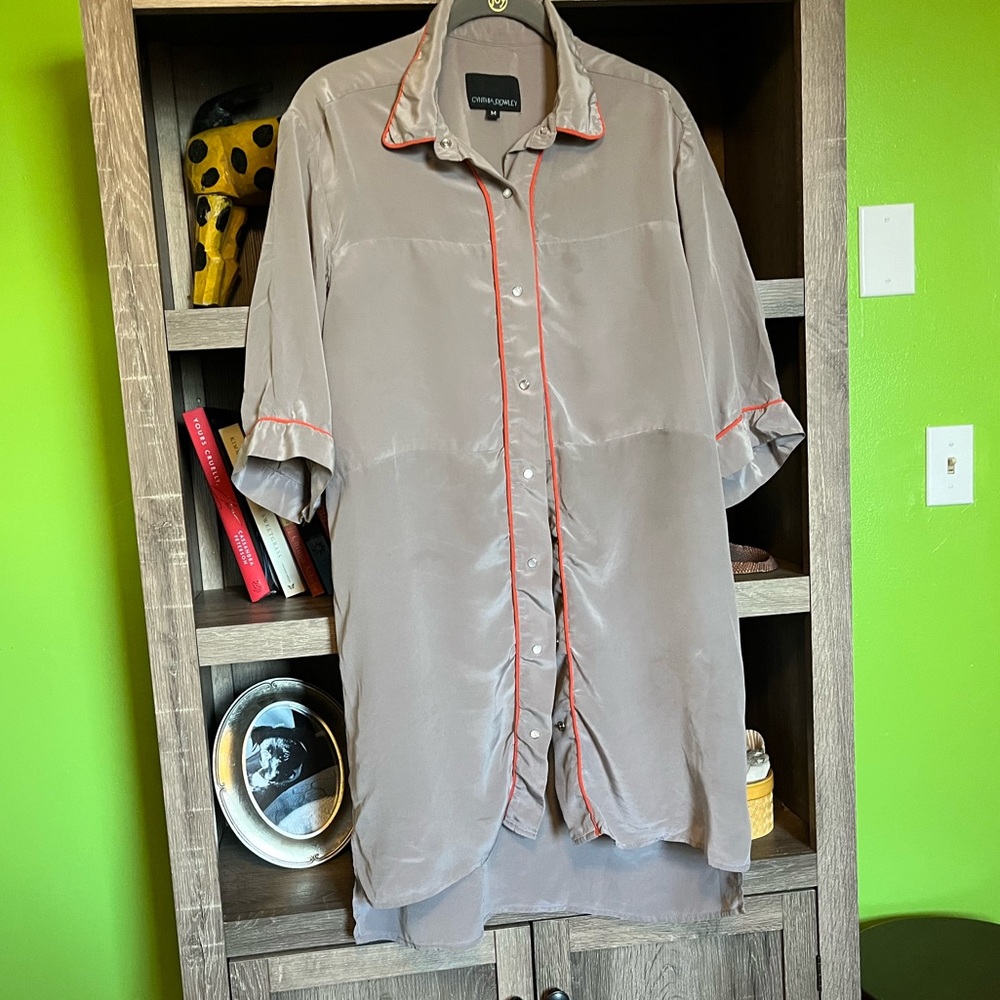 Silk Cynthia Rowley Tunic with Piping
